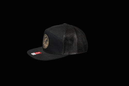 Black 7 Panel Camo Flying Mallard Leather Patch